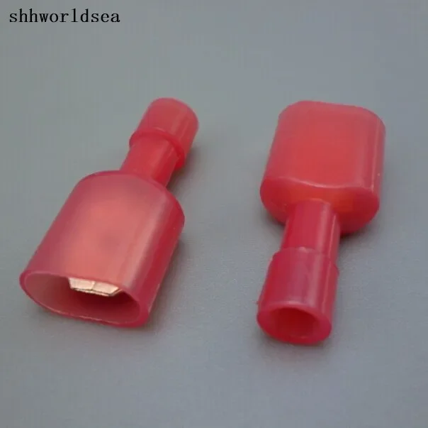 shhworldsea 100 шт. мужской красный обжимной разъем для провода 22-18AGW
