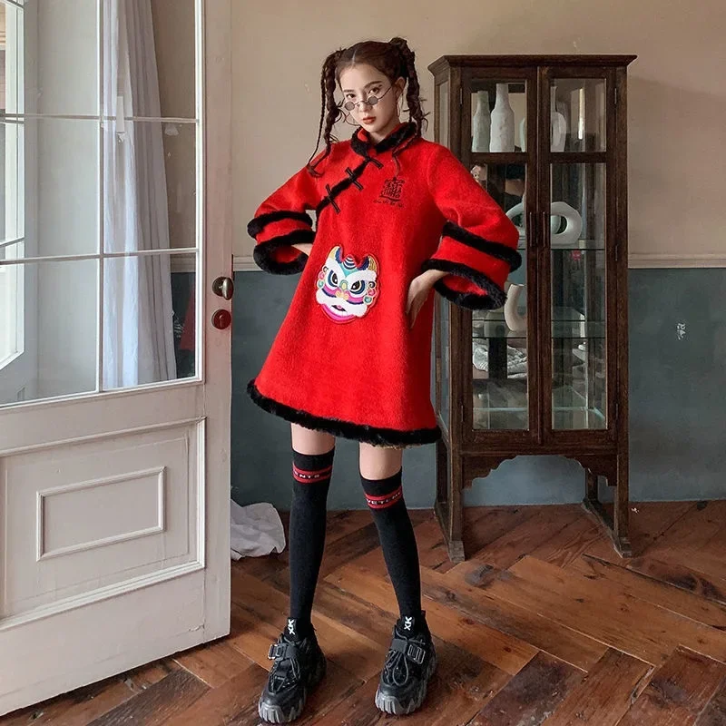 Новинка Весна 2024 улучшенное женское платье Ципао в стиле древнего ханьфу