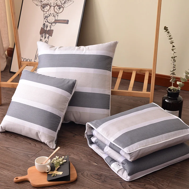 

Cotton Plaid Cartoon Printed Pillow Quilt Home Decor Sofa Bedroom Teenager Car Travel Blanket Cushion Sleeping Pillow