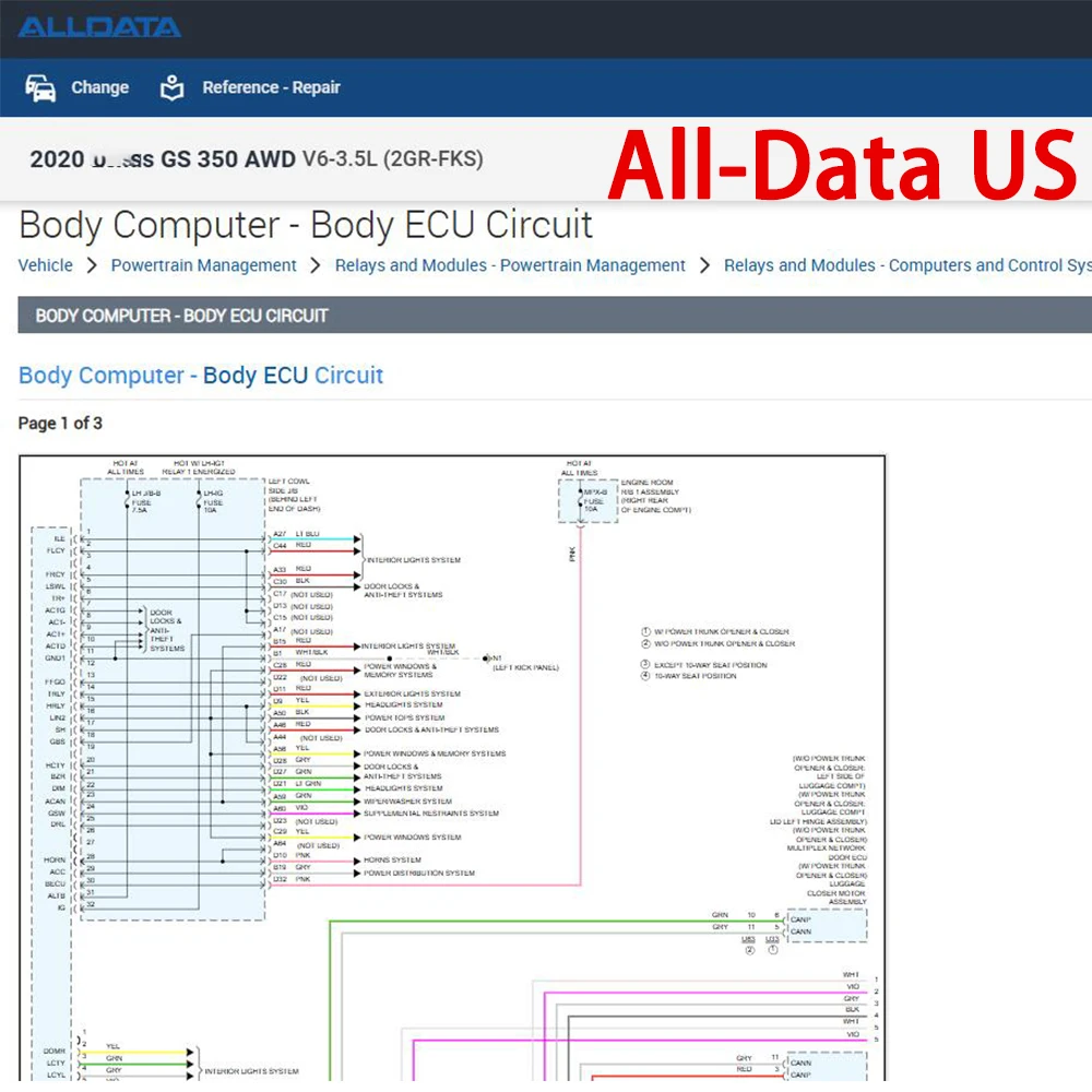 Фото Онлайн-аккаунт 2026 для Alldata для Haynes Pro/GDS KDS, мастерская всех данных, программное обеспечение для ремонта автомобилей, диаграммы автомобильной проводки данных №2