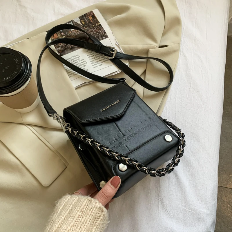 

Fashion small square bag 2020 winter new messenger bag mini mobile phone bag casual shoulder bag small handbag