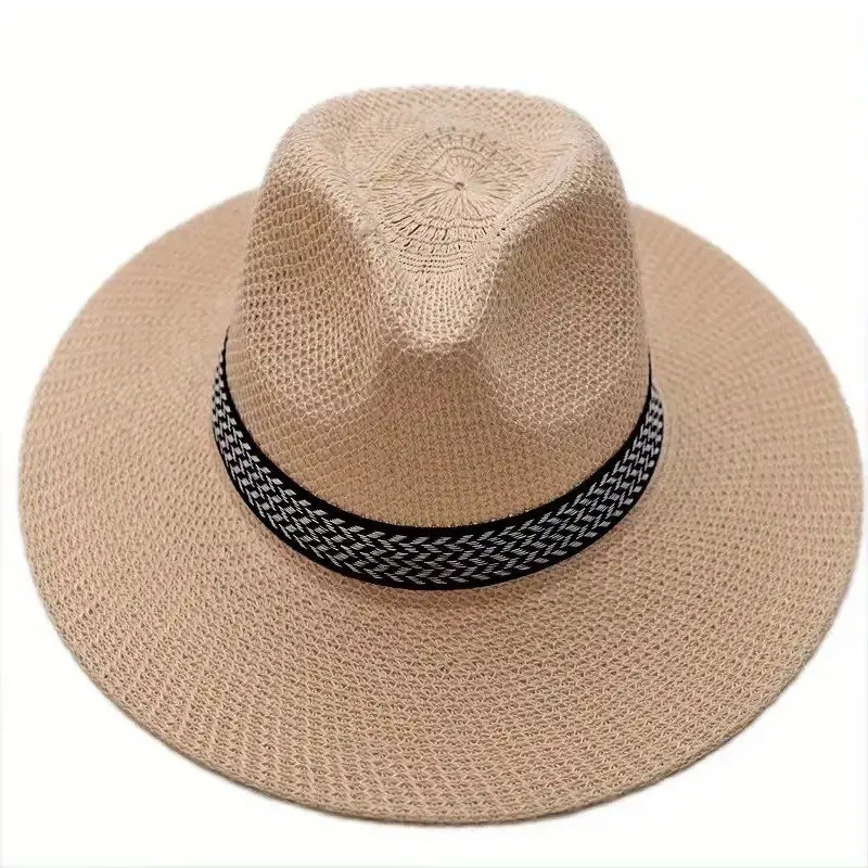 

2023 NEW Women`s Khaki Straw Hat with Wide Brim Perfect for Summer Beach and Outdoor Activities fast shipping