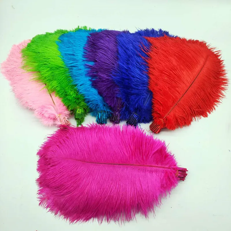 

50 шт./партия, разноцветные страусиные перья для рукоделия, 14-16 дюймов (35-40 см)