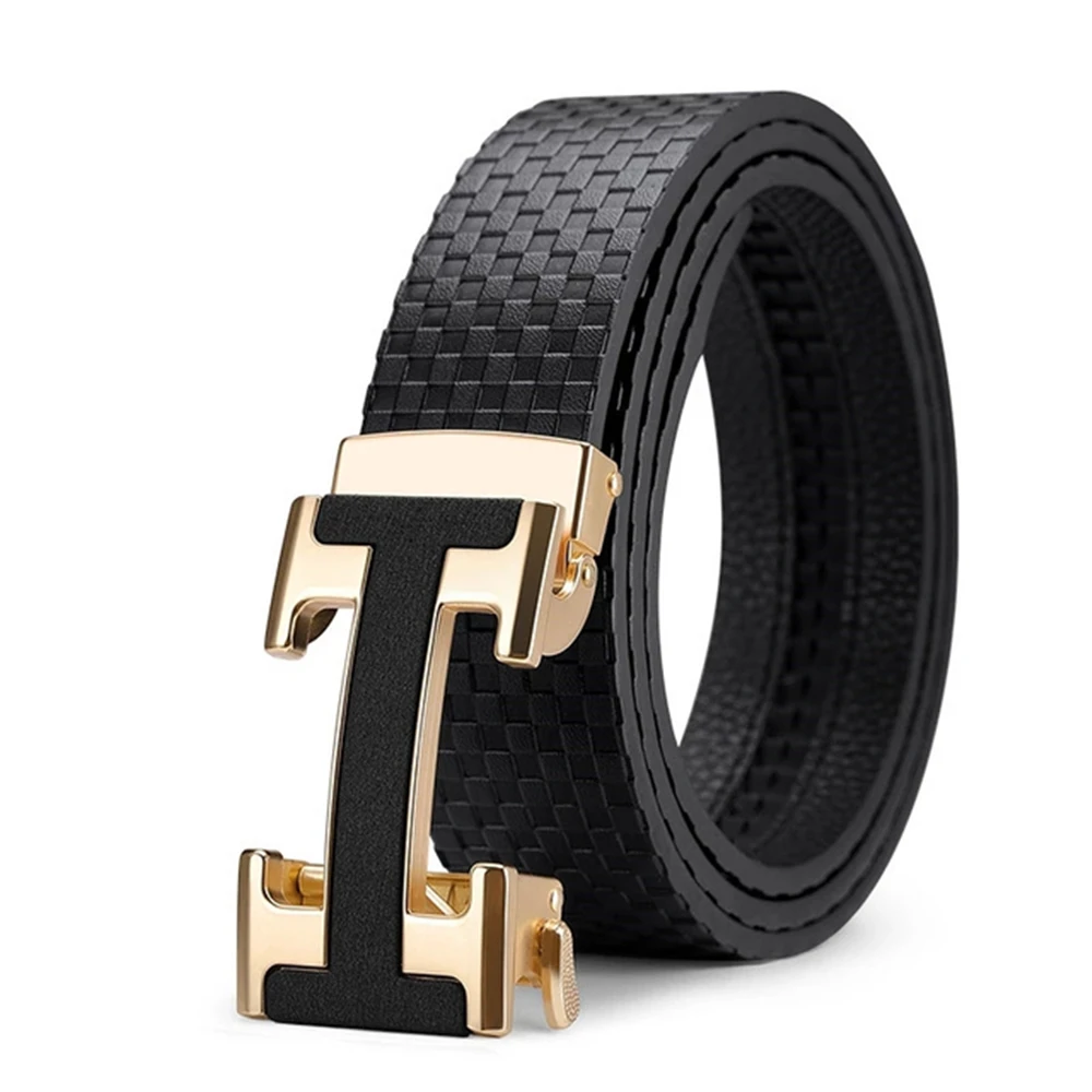Famous Brand Belt Men Top Quality Luxury Genuine Leather Belts for Men Strap Metal Automatic Buckle Belt Women's 3.4cm Belt
