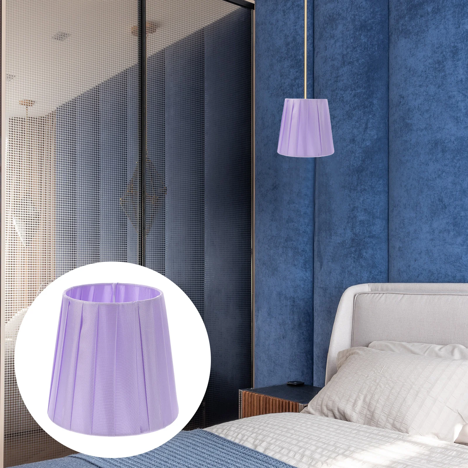 

Drum Pendant Light Fabric Lampshade Unique Shades Lampshades for Table Cover Purple Modern