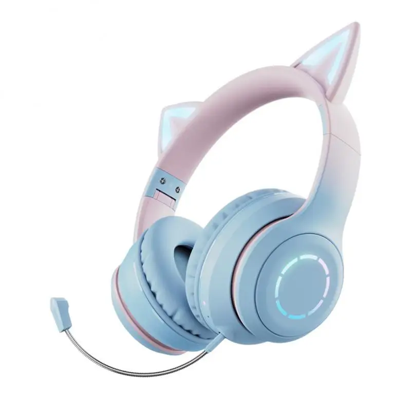 

Stereo Bluetooth Wireless Headphone Foldable Flash Light Earbuds Long Duration Phone Headset New With Mic Control Music Helmet