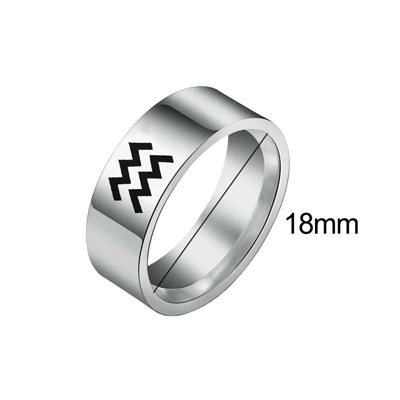 Черно-серебряный цвет нержавеющая сталь знаки зодиака для женщин и мужчин 12