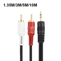 3m 5m 10m 3 5mm male jack to av 2 rca male extend cable connector for phone tv aux sound computer pc speakers music audio cords