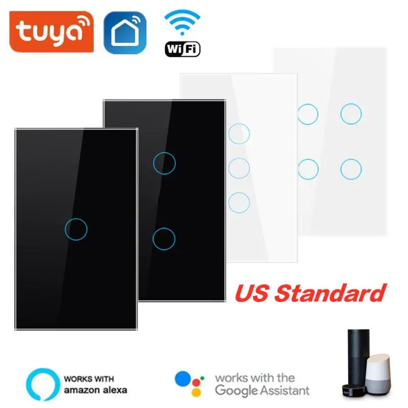 

Настенный выключатель Tuya с Wi-Fi, умный сенсорный высветильник ель с поддержкой Wi-Fi 1, 2, 3, 4 клавиши, работает с приложением Яндекс Алисы и Alexa и ...