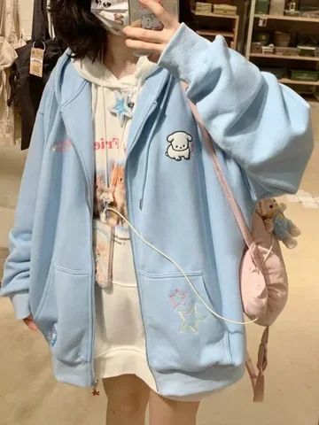 Женская розовая толстовка OIMG Kawaii с капюшоном