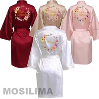 bride bridesmaid wedding robe kimono bathrobe gown nightgown casual satin short women sexy nightwear sleepwear sp09