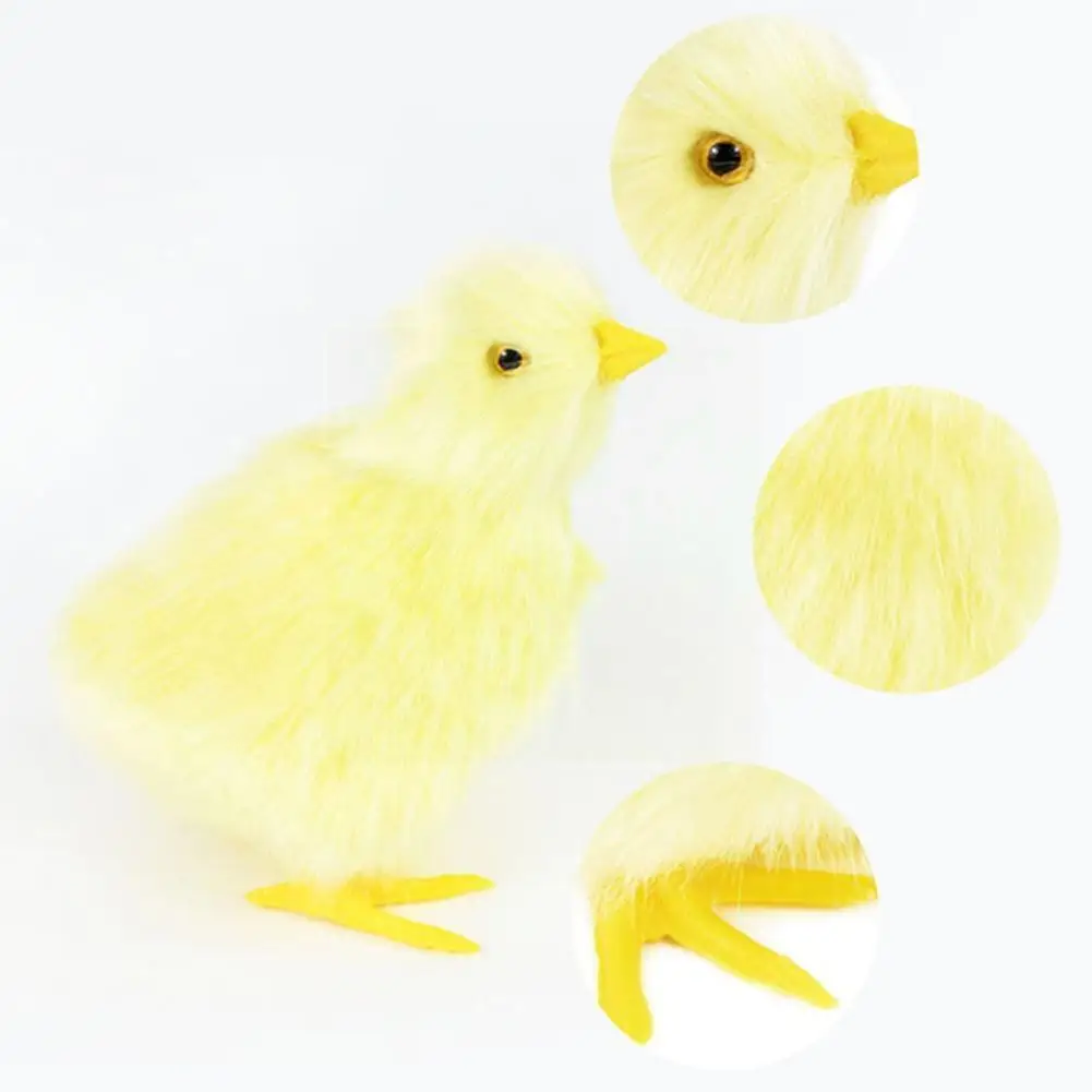 

Simulation Chick Plush Toy Realistic Furry Animal Model Figurine Kids Toy Cognition Chicken Chicken Children Easter Gi E7u3