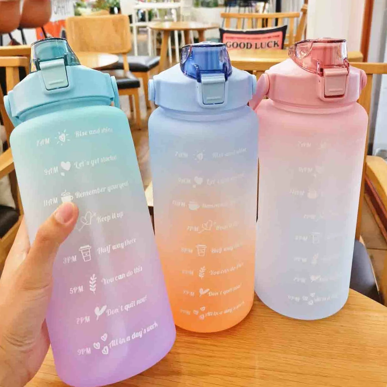 Маркер времени бутылка для питьевой воды фитнеса большая емкость 2 литра