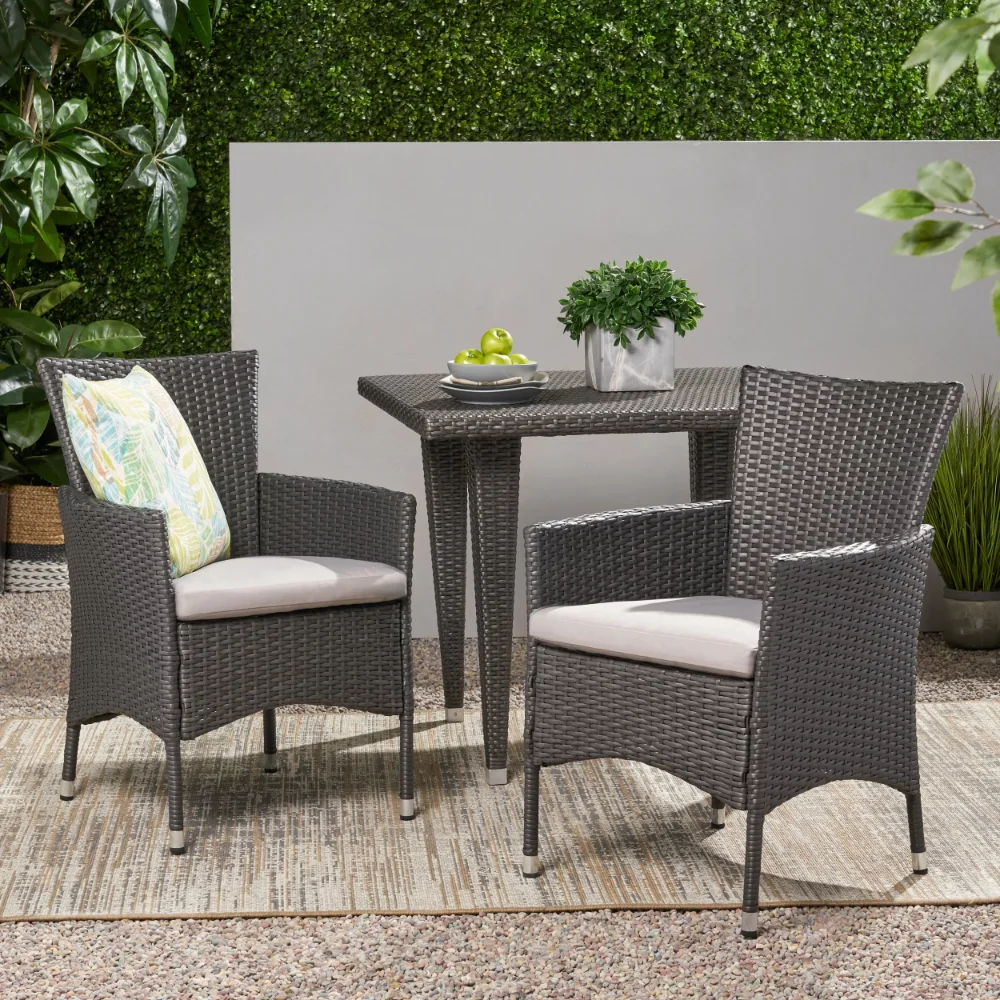 

Grey Wicker Dining Chairs (Set of 2)reclining outdoor chair