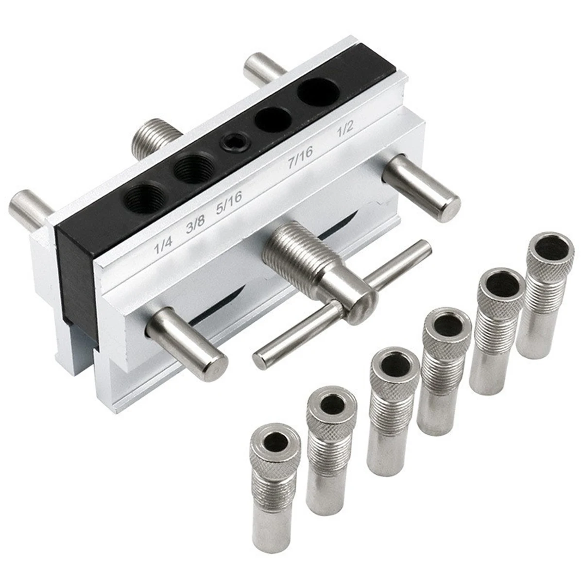

Pocket Hole Jig Adjustable Punch Locator Inclined Hole Drill Guide High Precision Durable Drill Punch Joinery Woodworking Tool