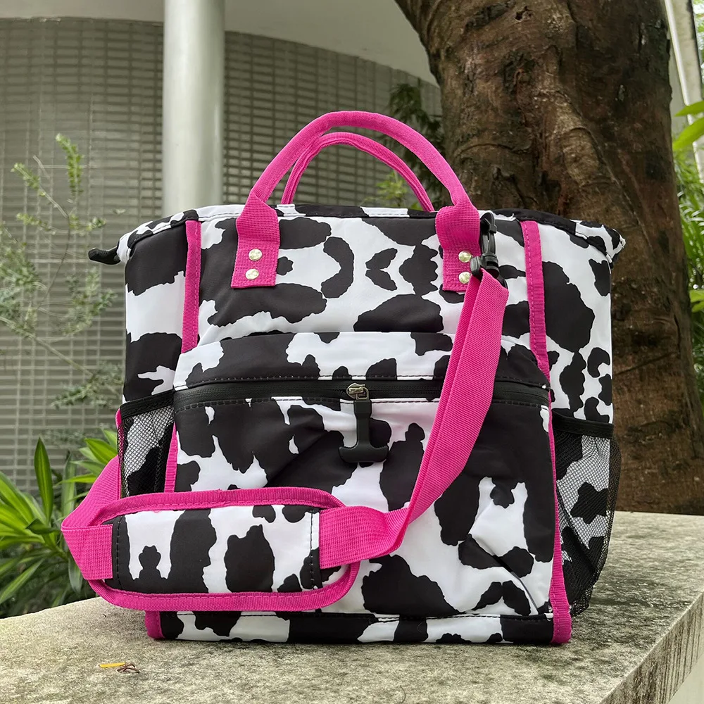 Bagthermal Insulated Bag Black Leopard Cow Cooler Backpack Lunch Food Box For Camp Travel Cooler Bag