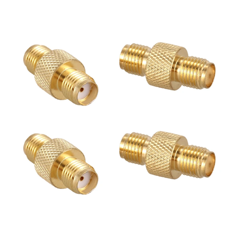 

4X SMA Female To Female Barrel Adapter RF Coax Connector Straight,Gold
