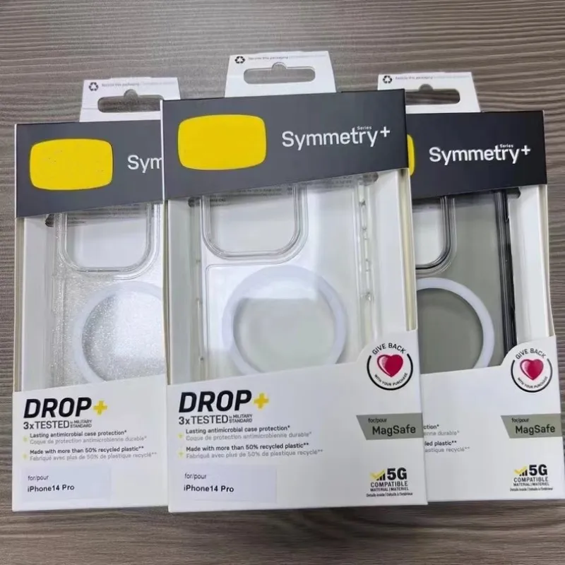 ONEVAN Proteção anti-queda Para Otter Caixa de Simetria MagSafe Series Transparente Para iPhone 12 ProMax 13 Pro 14 Pro Max Plus