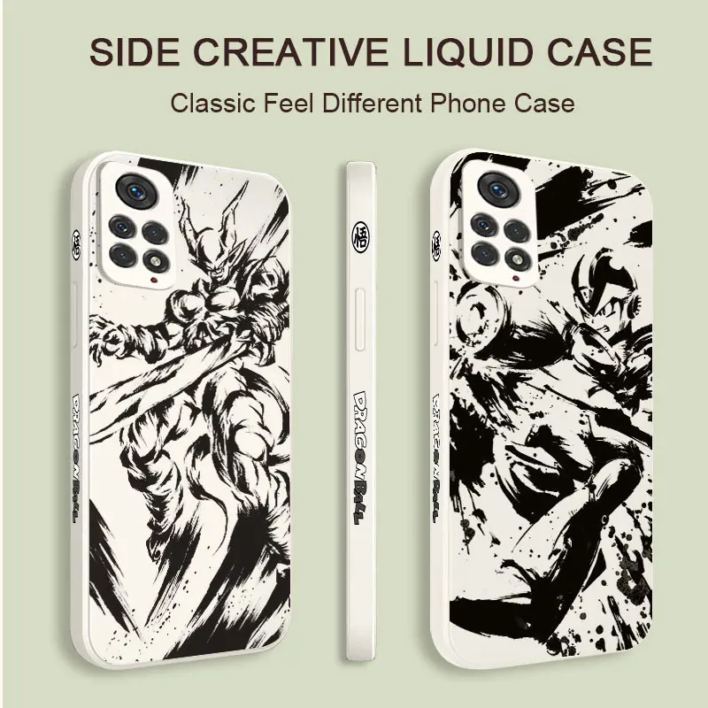 

Phone Case for Samsung Galaxy S23 S22 Ultra S21 S20 FE S10 S9 S8 Plus S7 S6 Shockproof Liquid Silicone Cover DBZ Shenron Goku