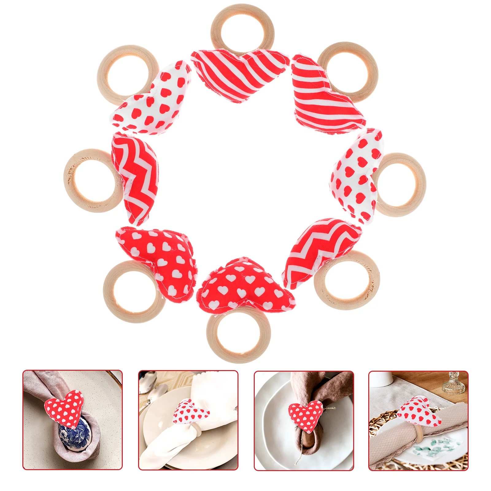 

Napkin Rings Ring Day Valentine Holder Wedding Serviette Heart S Holders Table Buckles Party Valentines Decors Farmhouse Red