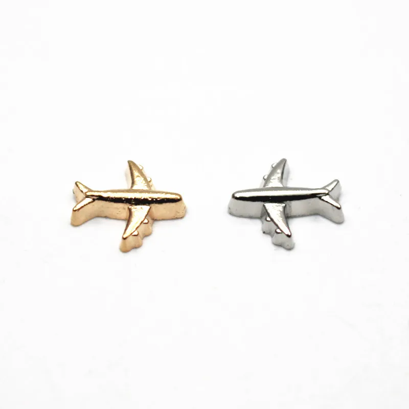 

10pcs/Lot Metal Silver Gold Aircraft Plane Floating Charms Fit Living Glass Memory Locket Pendant Necklace Jewelry Lucky Gift