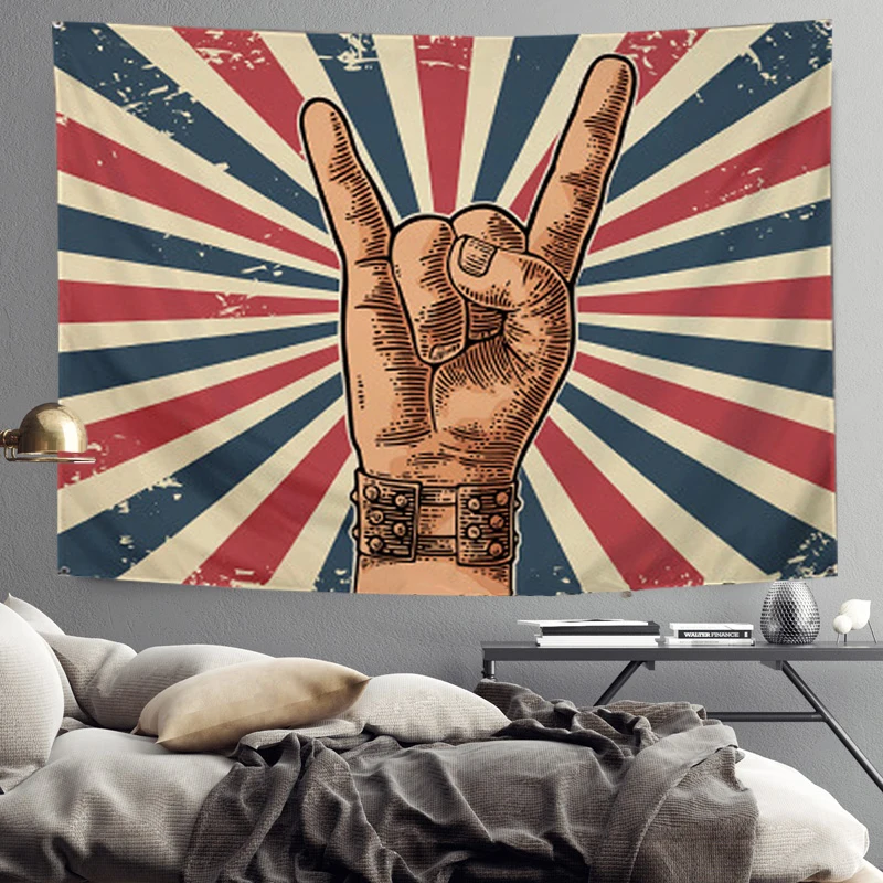 Флаг Let Rock баннер музыкальная рок-группа мультяшное украшение для дома 4 втулки в