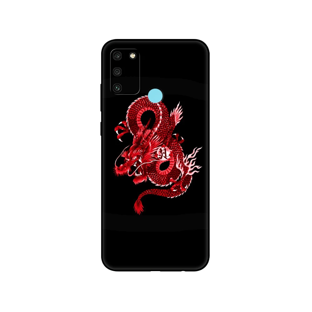 Чехол для Honor 8a Prime 8s 9 10X Lite 9A 9C 9X Premium Pro 9S чехол с татуировкой дракона в японском