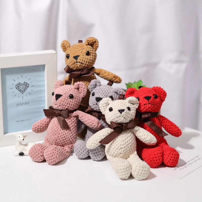 

15CM Bear Stuffed Plush Toys Baby Cute Dress Key pendant Pendant Dolls Gifts Birthday Wedding Party Decor 1pcs