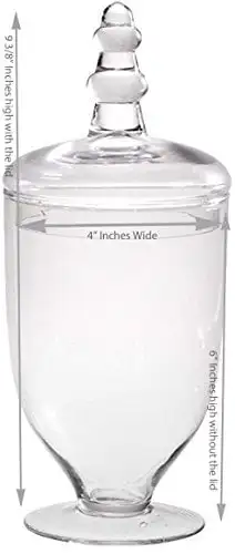 

Glass Apothecary Jars - Set of 3 - Wedding Candy Buffet Containers
