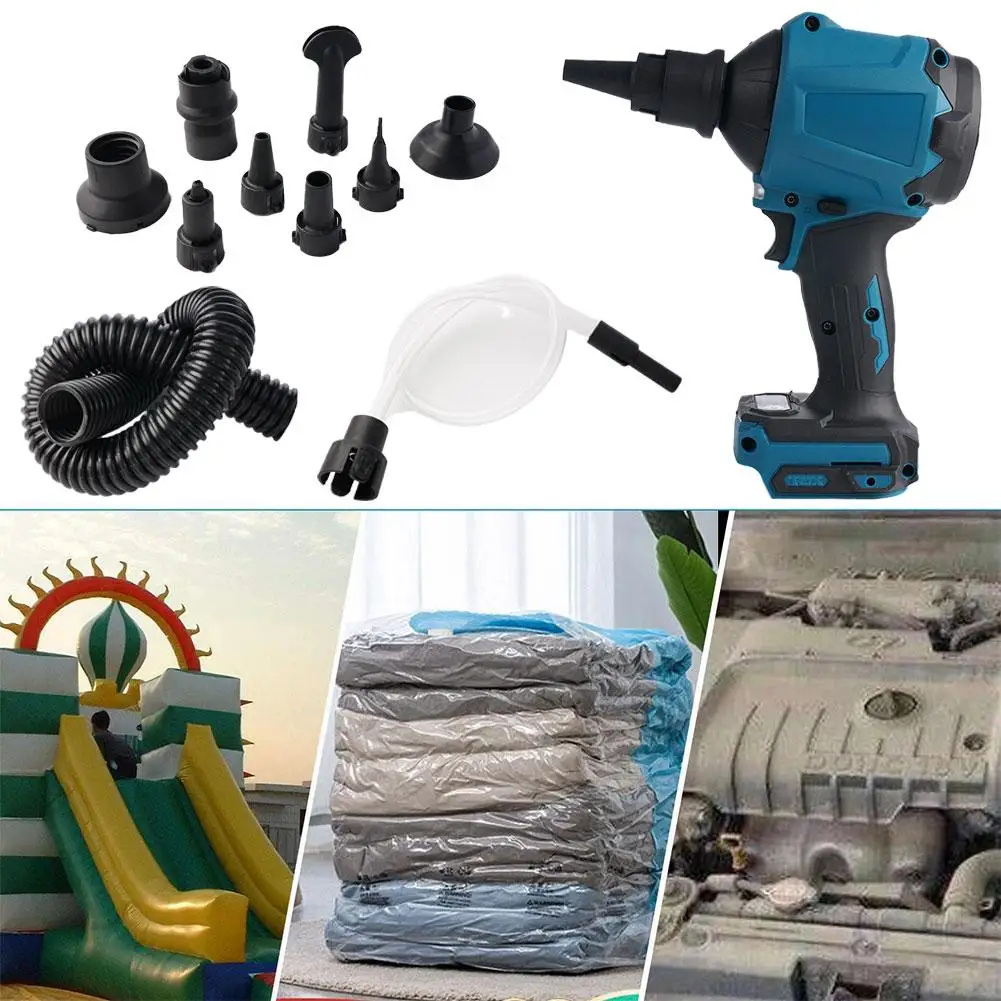 

1000W 40000RPM Cordless Blower Inflator Vacuum Function 5 IN 1 Multifunction Rechargeable Dust Blower For Makita 18v Battery
