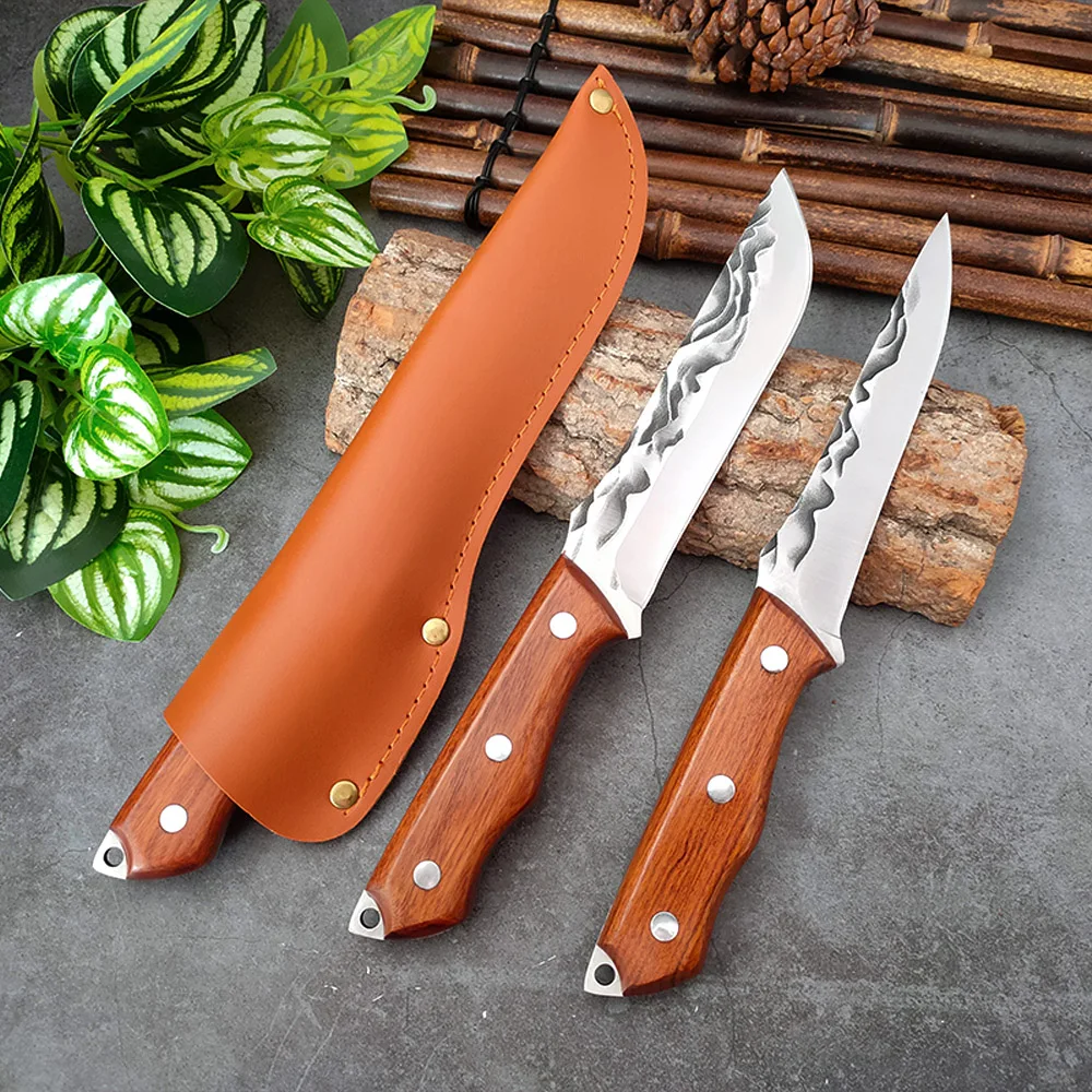 Кованый нож для мясника из нержавеющей стали шеф-повара сербской измельчения