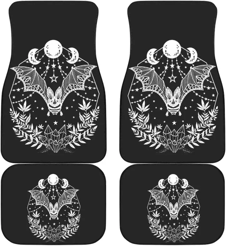 Черно-белая летучая мышь Луна иллюстрация Хэллоуин страшный индивидуальный