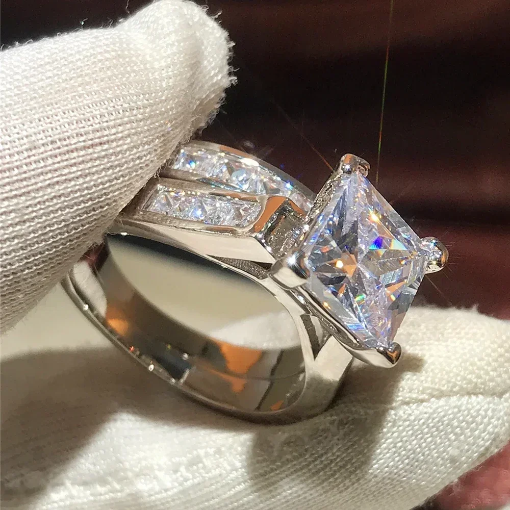 CAOSHI ослепительное кольцо с инкрустацией камнем CZ для женщин свадебное из 2