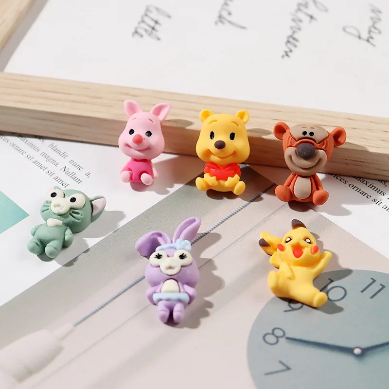 

100 шт./лот имитация мультфильма Клубника Медведь Кролик Зеленый Динозавр плоская обратная сторона Кабошоны сделай сам крафт Украшение Аксе...