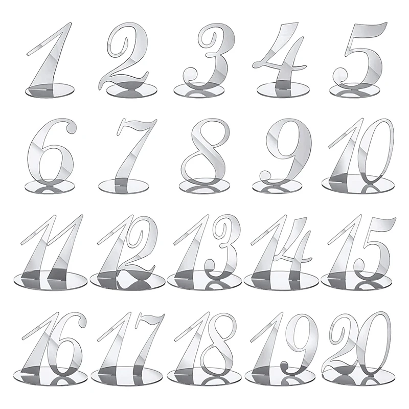 

Table Numbers Wedding Table Numbers Acrylic Table Numbers For Wedding Table Numbers Stands For Wedding (Silver)