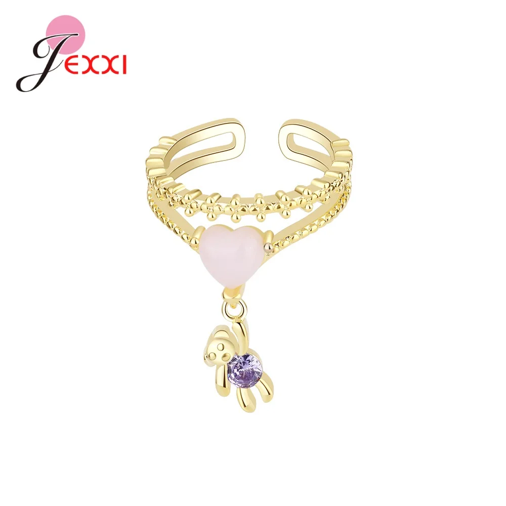 

Женское Открытое кольцо в виде медведя из серебра 925 пробы