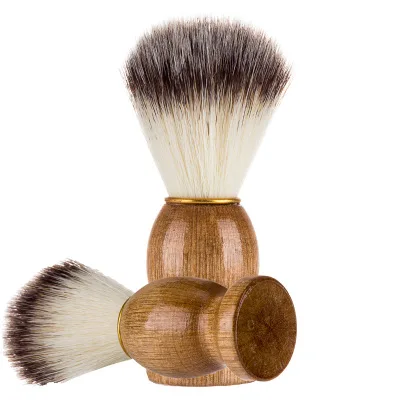New Fashion Men's Gift wood tip Badger Hair Shaving Brush solid wood Handle Barber Brush Tool Comfortable Shave