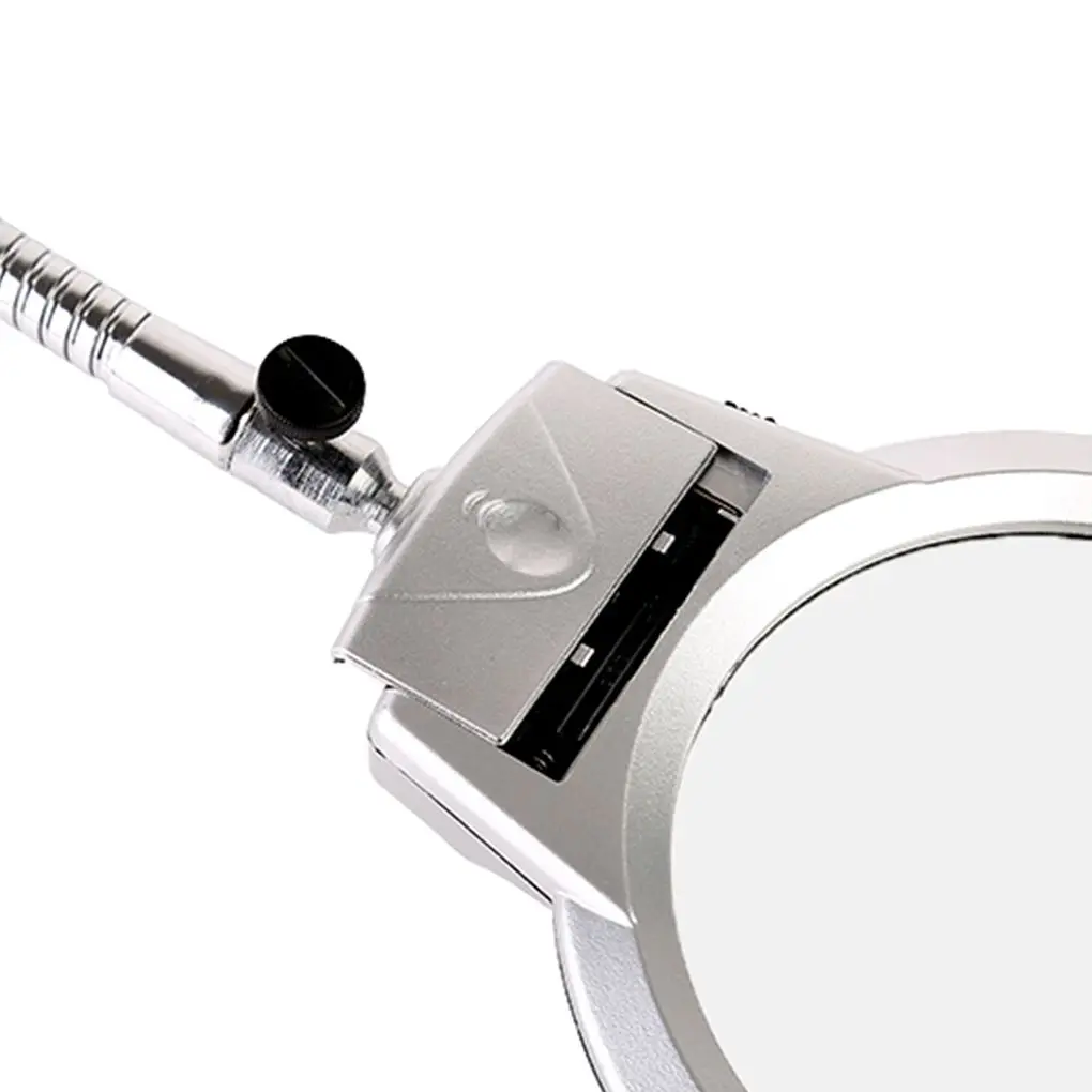 

4x 6x Large Lens LED Lighting Magnifier Clip-on Table Desk 360 Degree Rotation Reading Magnifying Glass with Clamp