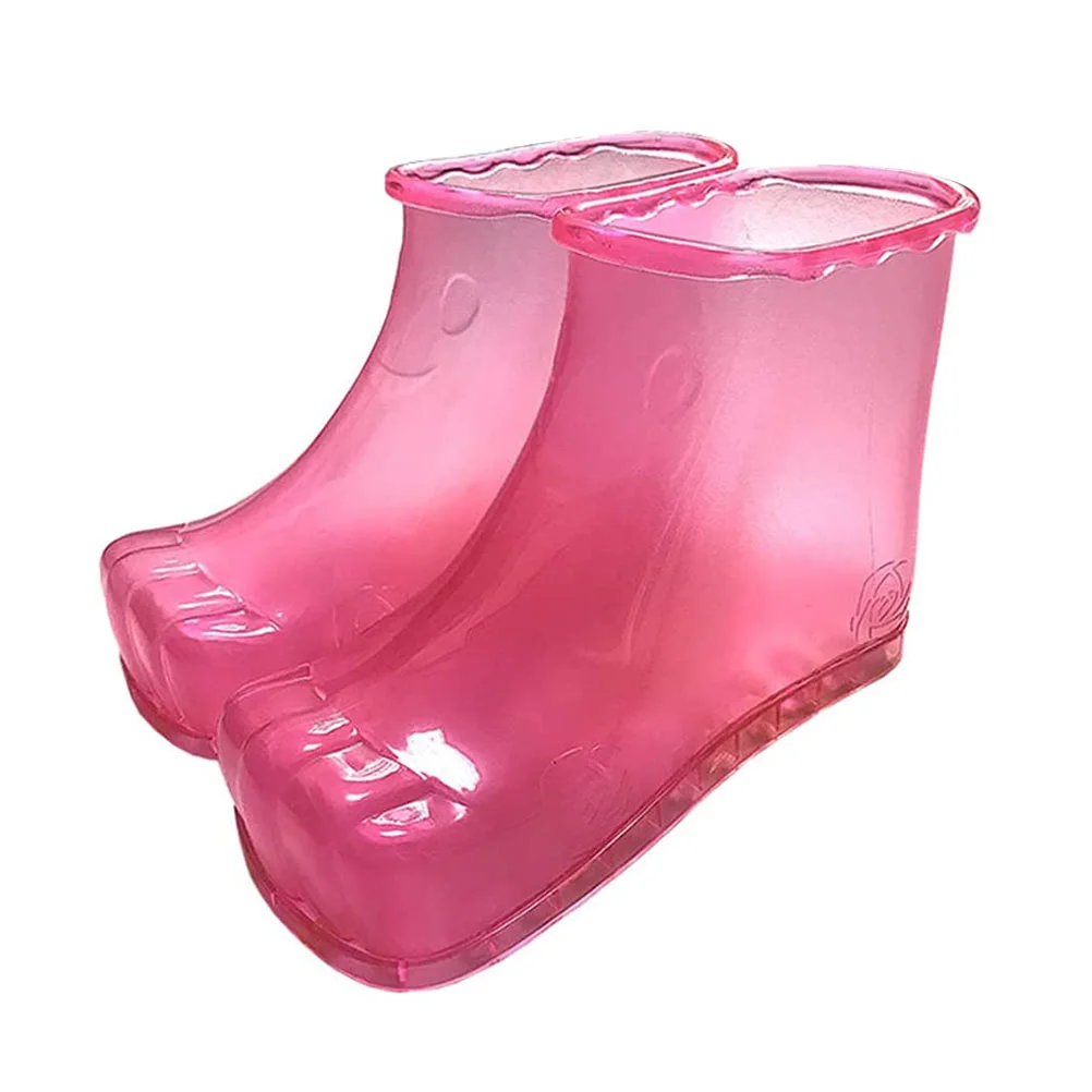 

2 Pcs High Foam Shoes Foot Soak Home Slippers Water Pedicure PVC Washing Spa Massage Boots