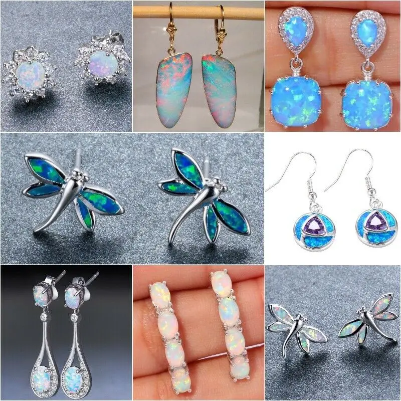 

Exquisite Large Opal Dragonfly Earrings for Women Color Moonstone Earring Wedding Engagement Anniversary Party Jewelry Gift