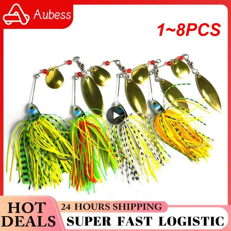 

1 ~ 8 шт., искусственная приманка из ПВХ с блестками из цинкового сплава