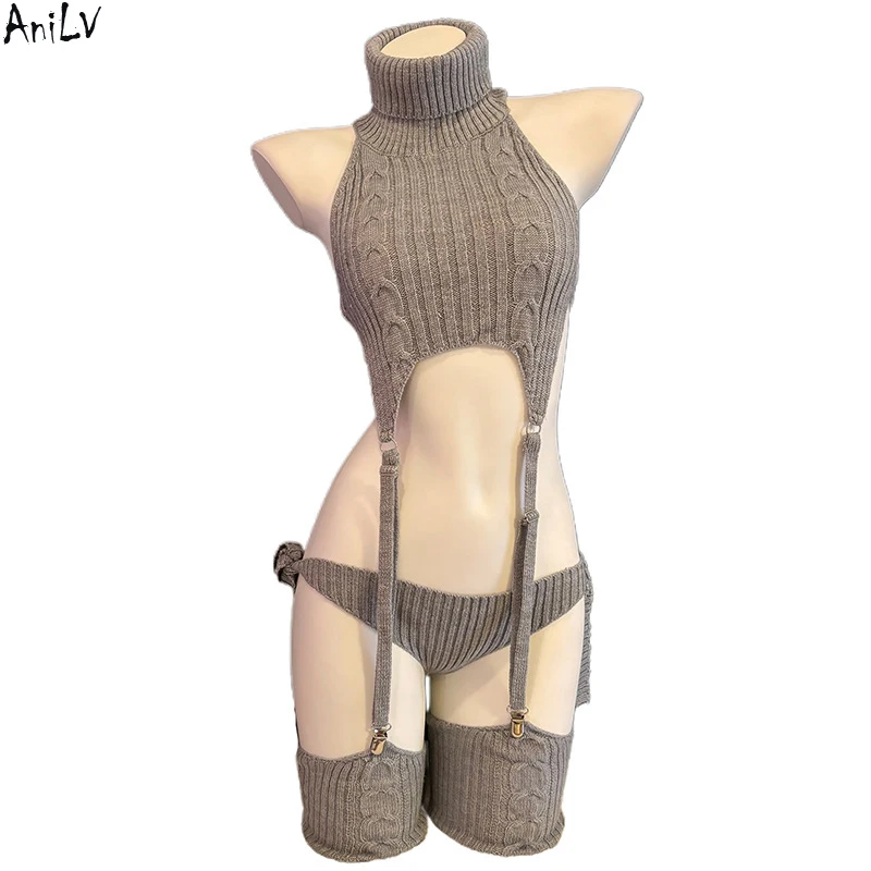 Женский вязаный костюм кошки AniLV