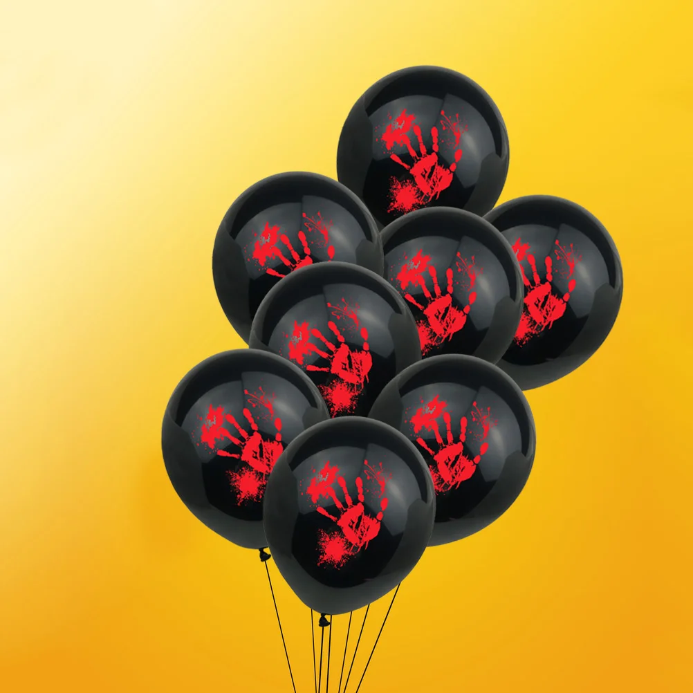 

Balloonblood Balloons Decorations Fingermarksparty Hand Black Horror Supplies Latex Inch Splatter The 13Th Friday Outdoor