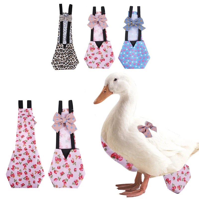 Pet Supplies Duck Diapers Goose Flight Suits Washable Nappy With Elastic Band Bowknot Design Cute Chicken Physiological Pants