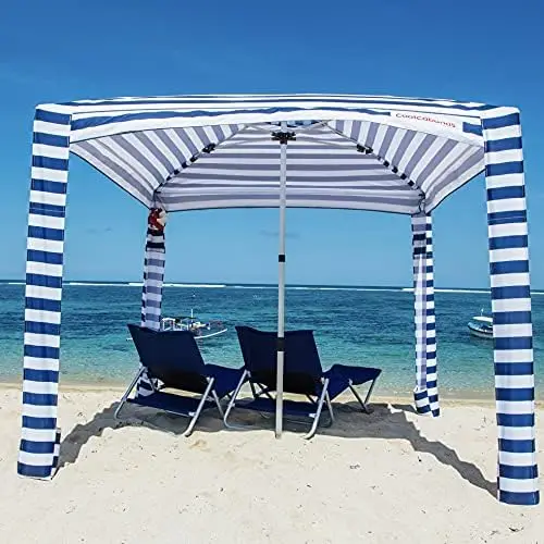 

Cool Cabana Canopy Sun Shade Shelter Tent - 8' x 8' or 6'6" x 6'6", Easy to Setup, Folds to just 3'5