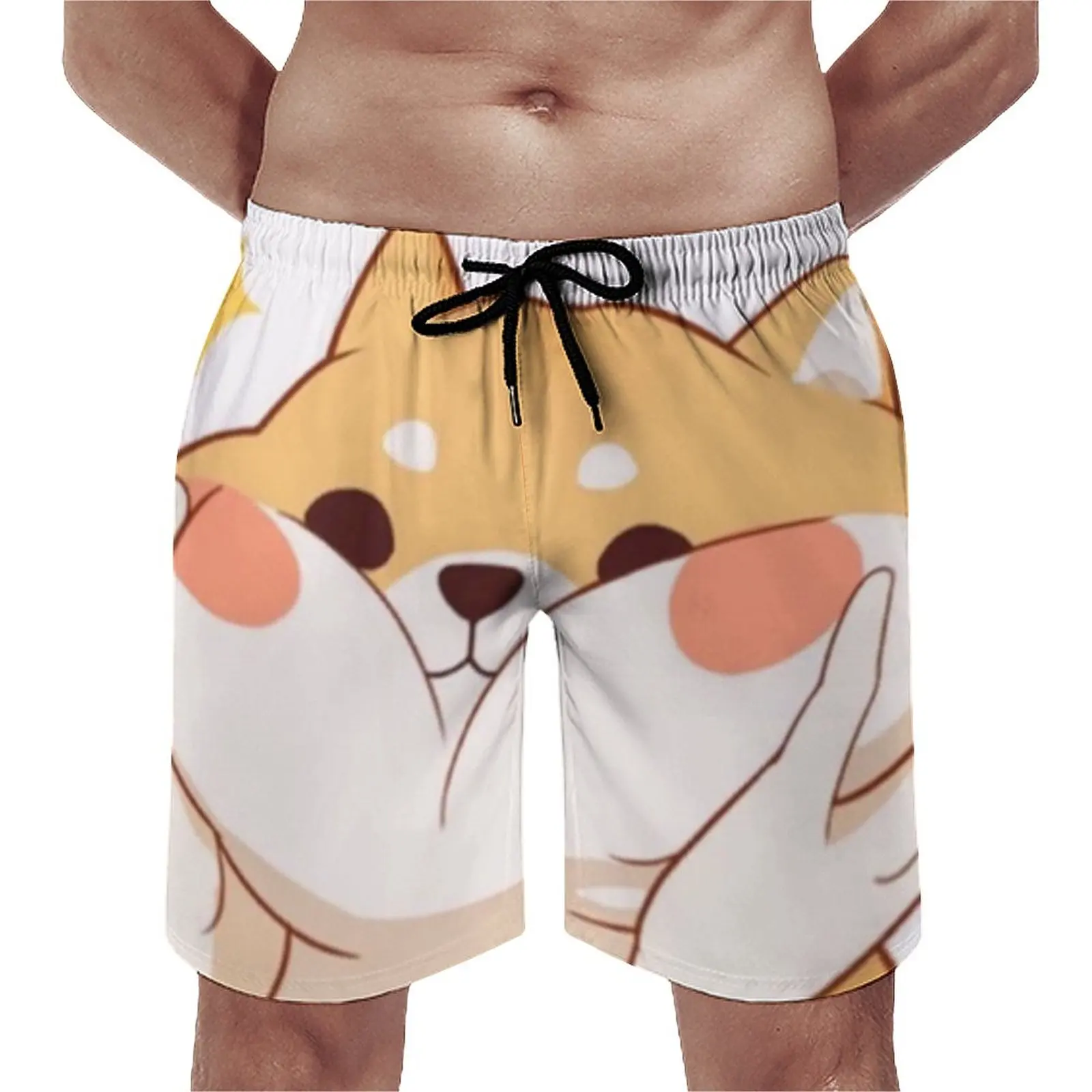 

Shiba Inu Board Shorts Kawaii Cute Manga Aesthetic Casual Beach Short Pants Men Custom Sportswear Quick Drying Swimming Trunks