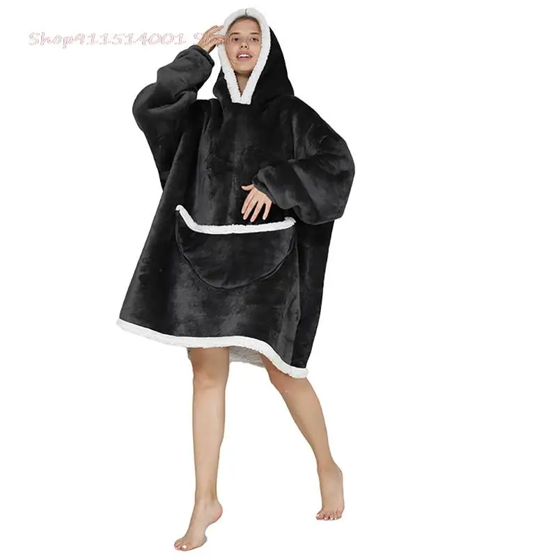 

New Oversized Hoodie Blanket Outdoor Hoody Sweatshirt Wearable Blanket Pullover