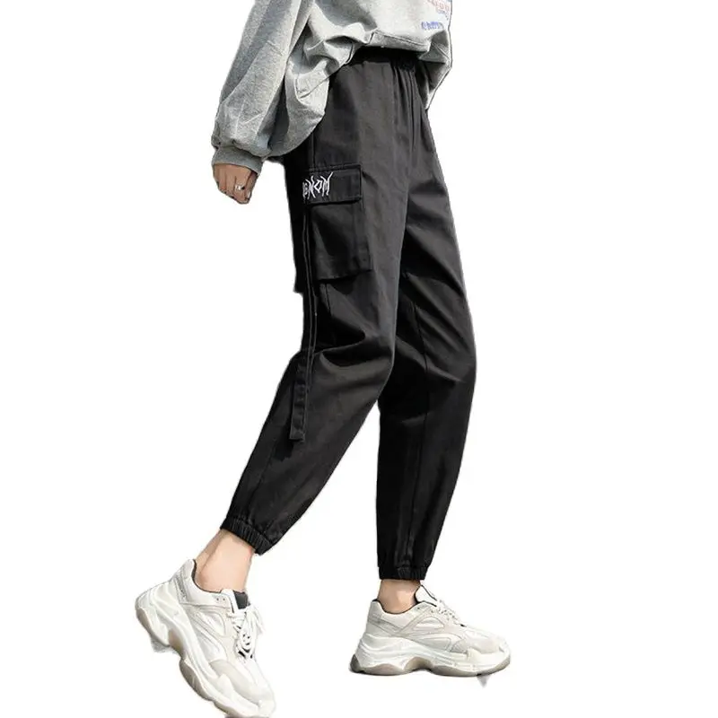 

Khaki Green Black Cargo Pants Sport Women High Waist Jogging y2k Pockets Wide Hippie Korean Oversize Pants Pantalones De Mujer