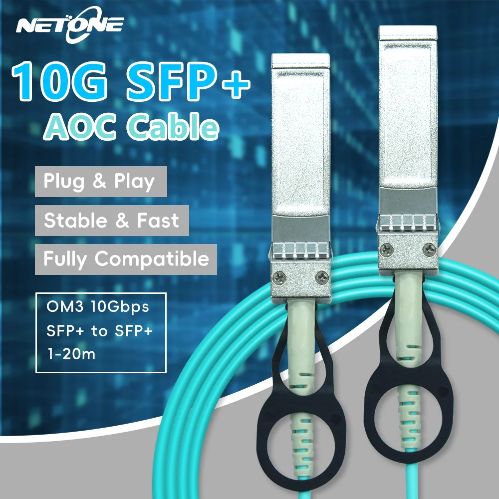 Кабель AOC OM3 10G SFP+ 1 м 3 10 Гбит/с SFP+-SFP+ совместимый с кабелем Cisco MikroTik Intel Switch