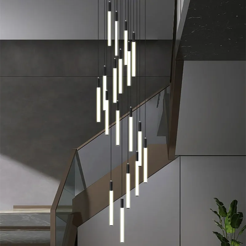

Nordic chandelier indoor lighting LED modern attic lamps designer villa living room household staircase chandelier adjustable